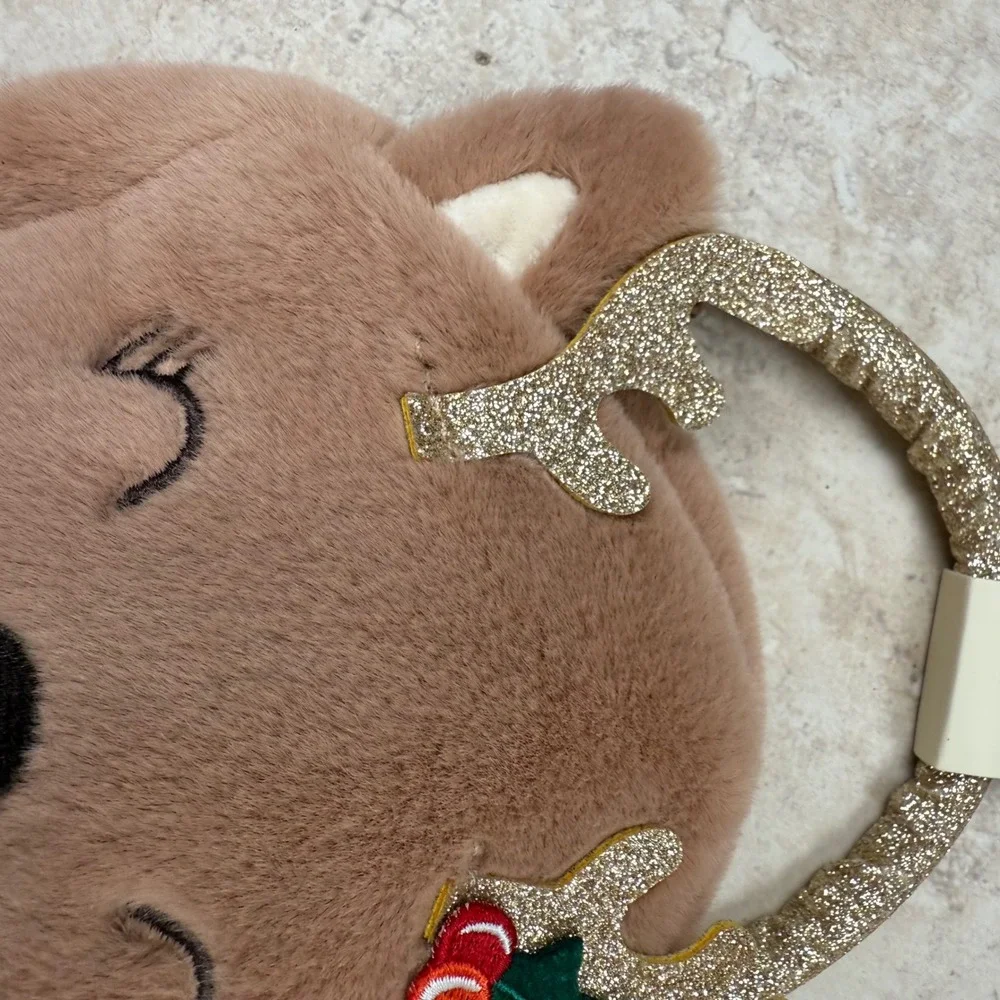 NWT Cynthia Rowley Kids Faux Fur Reindeer Christmas Holiday Purse Bag NEW